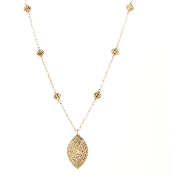 ANNA BECK Dotted Marquis Pendant Necklace - NIB - Picture 1 of 6